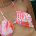 Printed Beach Classics Triangle Bikini Top - Pale Dogwood Lhibiscus