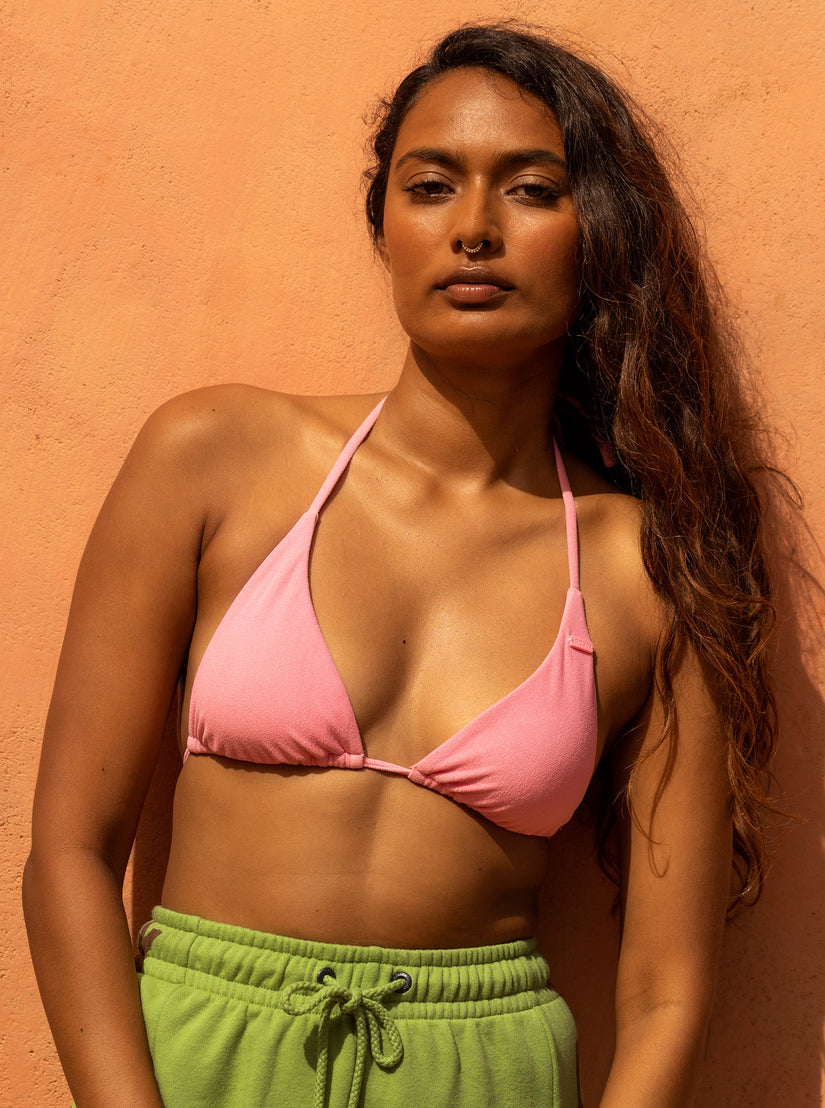 Sun Click Tiki Tri Bikini Top - Sachet Pink