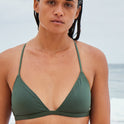 Roxy Pro The Cut Back Triangle Bikini Top - Agave Green