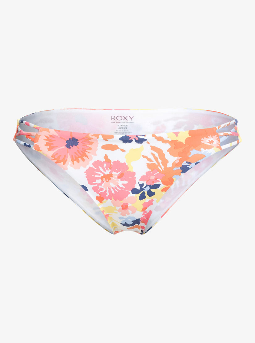 Printed Beach Classics Hipster Bikini Bottoms - Bright White Floral Escape S