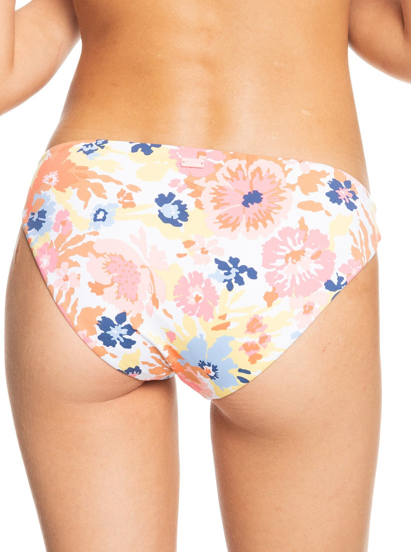 Printed Beach Classics Hipster Bikini Bottoms - Bright White Floral Escape S