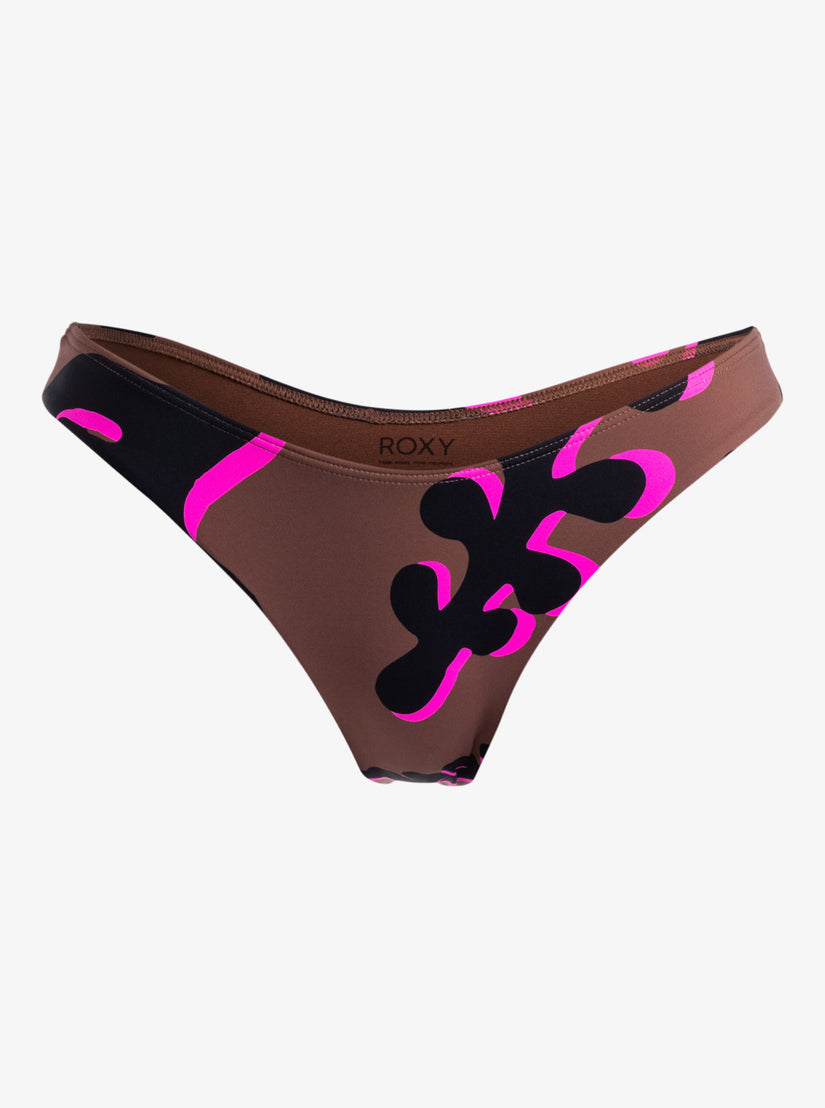 ROWLEY X ROXY Cheeky Bikini Bottoms - Cr Downtown Brown Leaf
