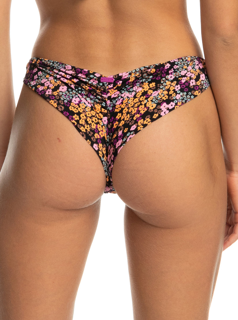 Printed Beach Classics Cheeky Bikini Bottoms - Anthracite Floral Daze