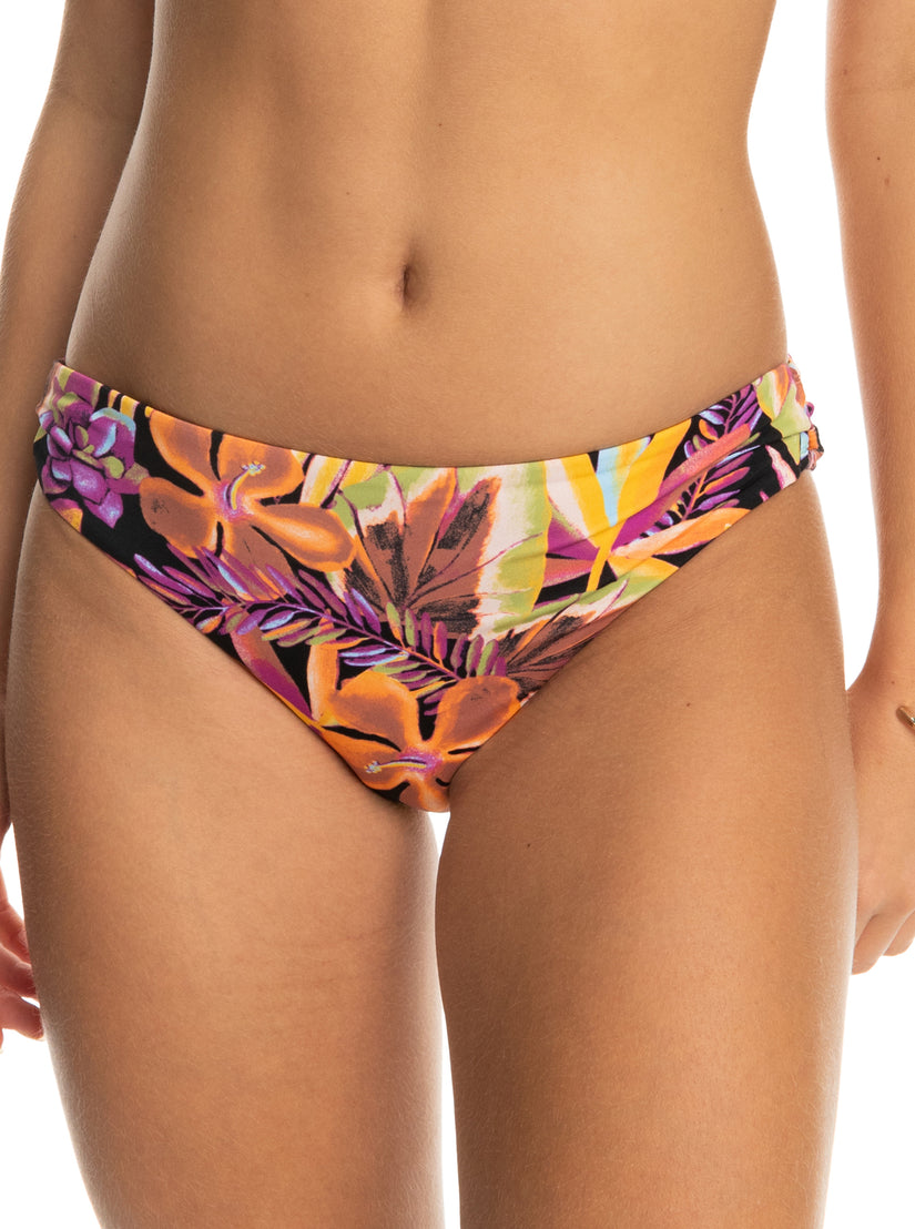 Printed Beach Classics Hipster Bikini Bottoms - Anthracite Hot Tropics –