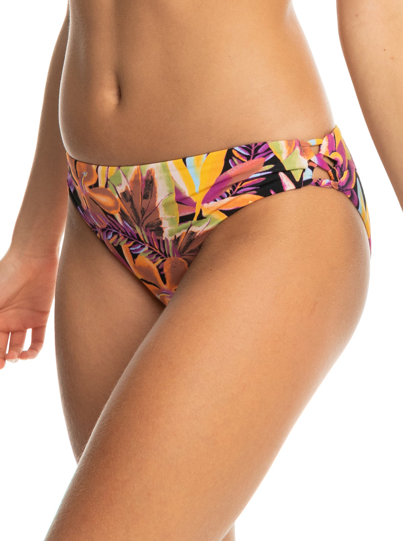 Printed Beach Classics Hipster Bikini Bottoms - Anthracite Hot Tropics Swim Ax