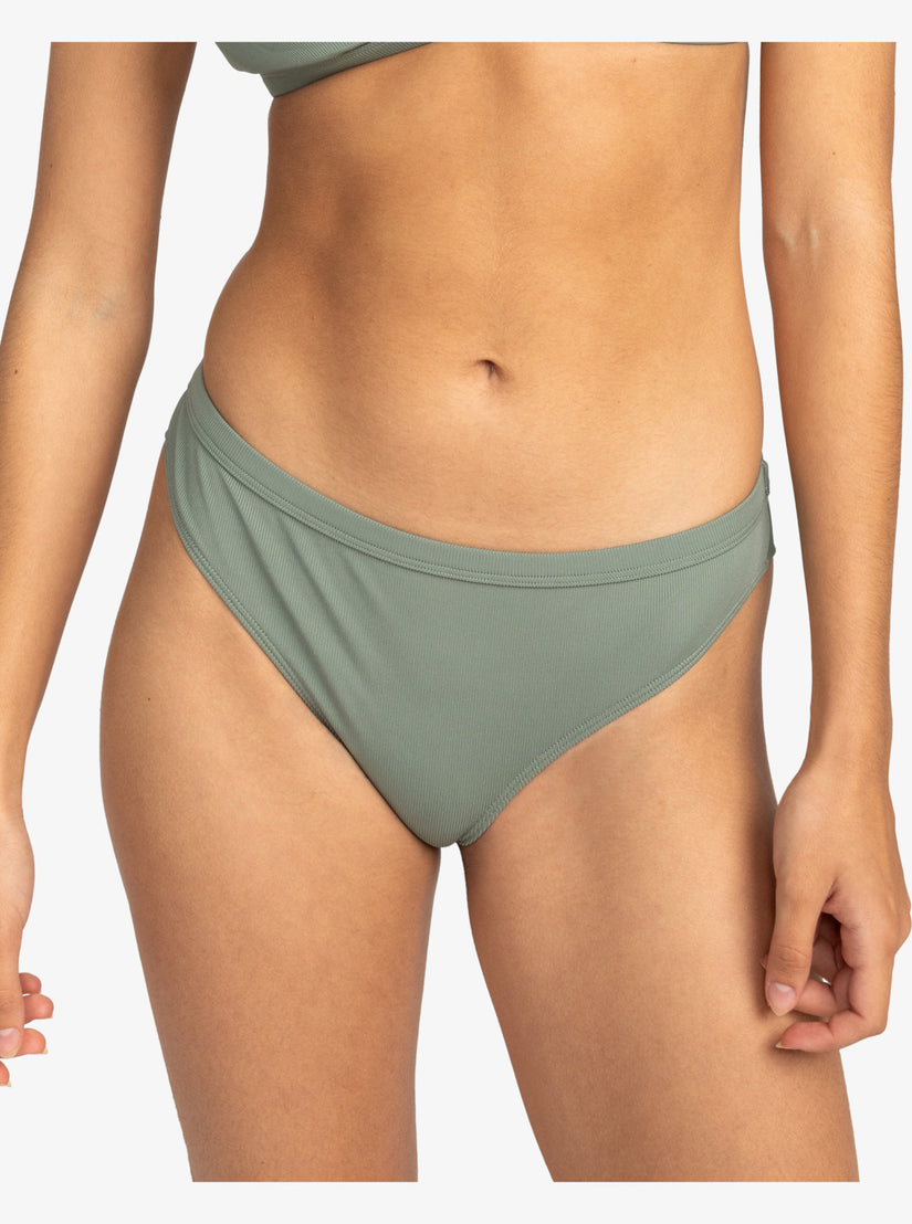Roxy Pro The Snap Turn Cheeky Bikini Bottoms - Agave Green