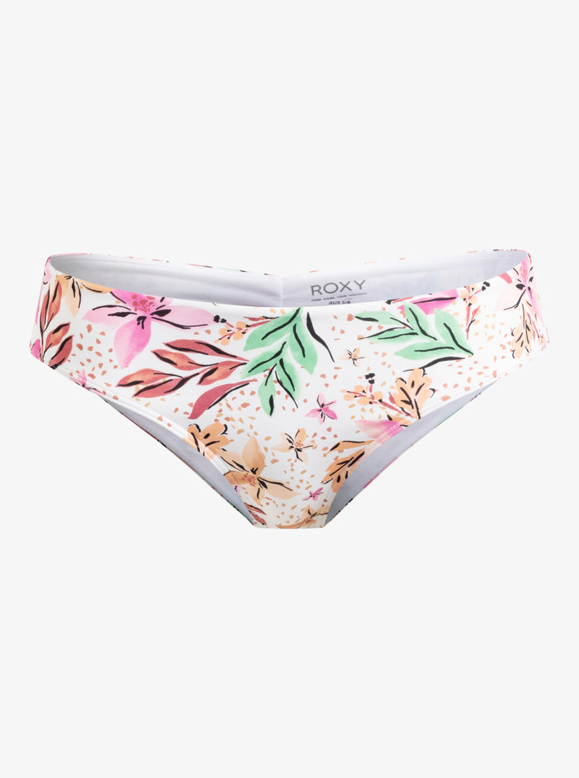 Printed Beach Classics V-Shape Cheeky Bikini Bottoms - White Happy Tropical Swim