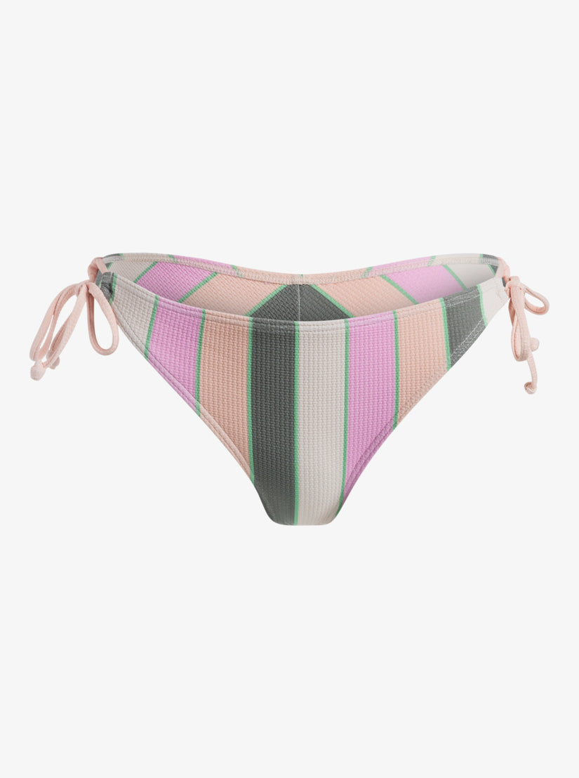 Vista Stripe Tie Side Cheeky Bikini Bottoms - Agave Green Very Vista Stripe