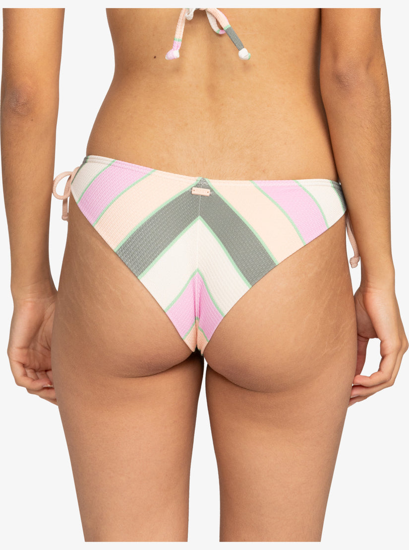 Vista Stripe Tie Side Cheeky Bikini Bottoms - Agave Green Very Vista Stripe