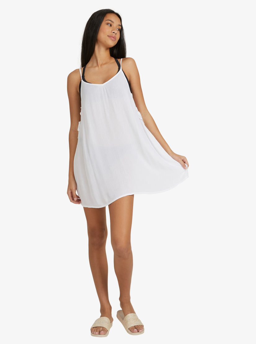 Beachy Vibes Solid Beach Cover-Up Dress - Bright White