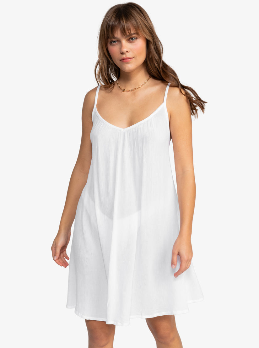 Spring Adventure Solid Dress - Bright White
