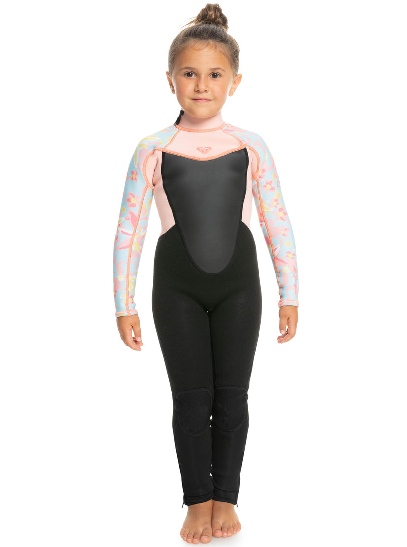 Girls 2-7 3/2mm Prologue Back Zip Wetsuit - Tanager Tur Tw Floral Conf