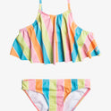 Girls 4-16 Colors Of The Sun Two Piece Flutter Bikini Set - Bachelor Button Rainbow Rays