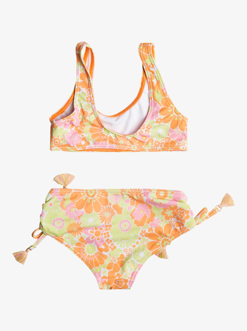 Girls 4-16 Happiness Feeling Two Piece Bralette Bikini Set - Mock Orange Piece Of Paradise
