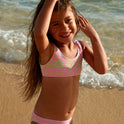Girls 2-7 Beach Day Together Two Piece Bralette Bikini Set - Sachet Pink Beachy Bebe