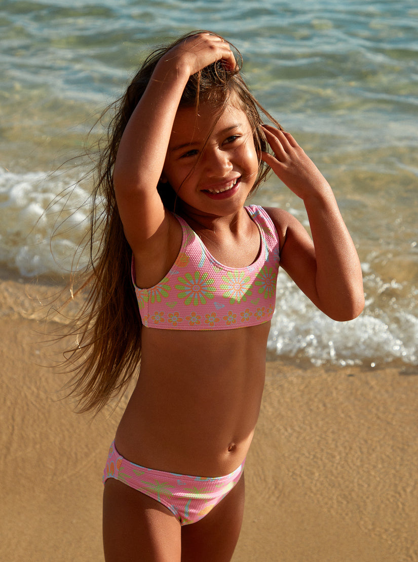 Girls 2-7 Beach Day Together Two Piece Bralette Bikini Set - Sachet Pink Beachy Bebe